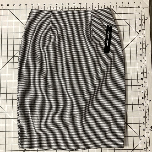NWT Antonio Melani Women’s Size 0 Black/White Houndstooth Skirt - Picture 1 of 5